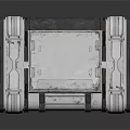Vintage Metal Storage Trunk With Double Hinged Doors Metal Straps And Weathered Surface