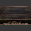 Vintage Wooden Musical Instrument Piano with Ornate Carvings Classic Design and White Keys