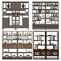 Chinese Style Antique Curio Shelves With Vases Tea Sets And Decorative Items