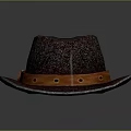 Dark Red Woven Cowboy Hat With Wide Brim Orange Band And Circular Holes