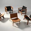 Modern Wooden Single Chairs Featuring Brown Black Seats And Ergonomic Designs