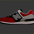 New Balance Classic Sneakers With Red Black White Gray Mesh Upper And Rubber Sole