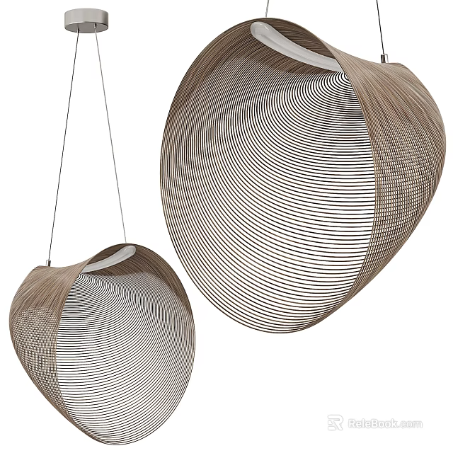 Modern Striped Woven Ceiling Lights With Round Shape For Interior Decoration 3d model