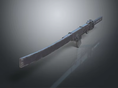 Traditional Metal Long Sword With Sharp Blade And Decorative Handle Guard Design 3d model