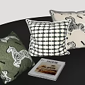 Stylish Decorative Pillows With Green Zebra Prints Black White Checkered Design And Dots