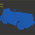 Vintage Light Blue Truck With Black Seat Square Design Elements And Tires