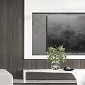 Elegant Modern Open Living Dining Room Interior With Gray Sofa And White Marble Coffee Table