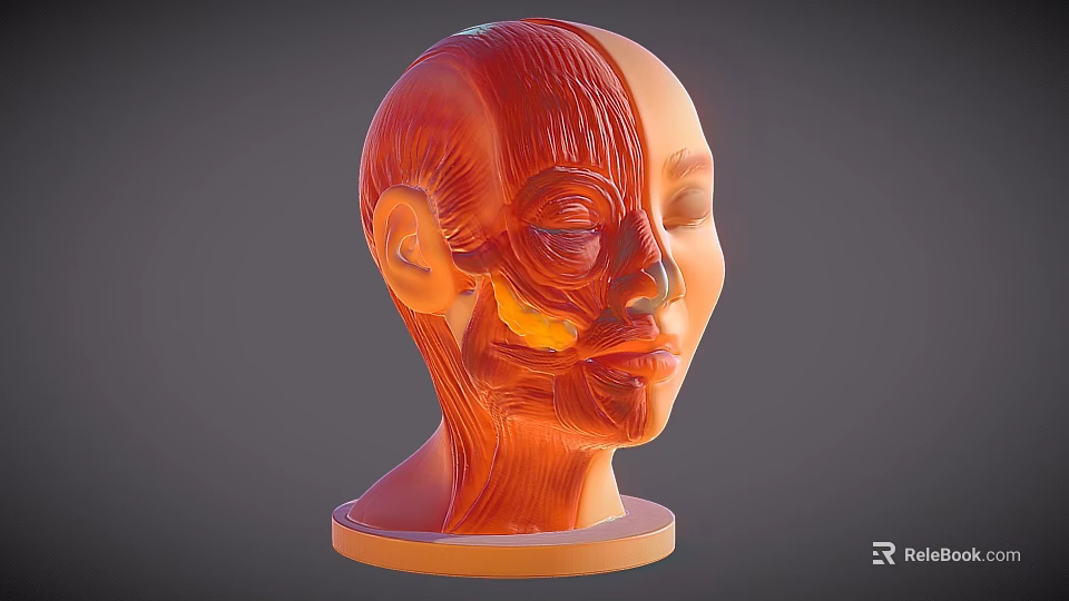 Medical Device Human Head Muscle Anatomical Model With 3D Visualization For Education 3d model