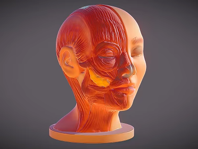 Medical Device Human Head Muscle Anatomical Model With 3D Visualization For Education 3d model