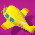 Yellow Electric Toy Airplane With Cute Design Blue Windows Orange Nose Propeller And Wheels