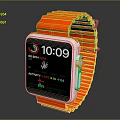 Orange Strap Smart Watch with Time Display Heart Rate Monitor and Activity Tracking