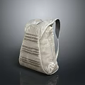 Modern Silver Striped Backpack With Adjustable Shoulder Strap And Durable Fabric