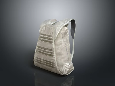 Modern Silver Striped Backpack With Adjustable Shoulder Strap And Durable Fabric 3d model