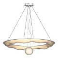 Modern Circular Pendant Light With Central Spherical Ball And Soft Illumination 3d model
