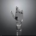 Advanced Robotic Arm With Silver Metallic Design Multiple Joints And Fingers On Cylindrical Base