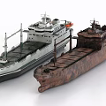 Bulk Carrier Rusty Cargo Ship Cargo Carrier 3d model