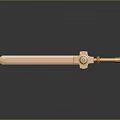 Golden Metallic Sword With Decorative Hilt Sharp Blade And Polished Surface