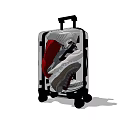 Stylish Suitcase Filled With Various Shoes For Travel And Storage