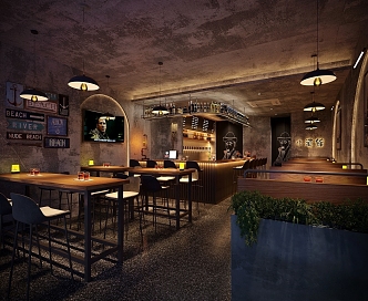 INDUSTRIAL LOFT BAR 3d model