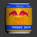 Classic Red Bull Energy Drink in Blue and Gold Can with Red Bull Logo