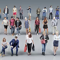 Group of Diverse People in Various Poses and Different Clothing Styles