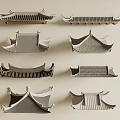 Traditional Chinese Architectural Roof Components In Various Designs