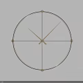 Minimalist Modern Circular Wall Clock With Metal Frame Golden Hands And Black Border
