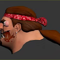 Cartoon Male Character Head With Red Hair Red Bandana Blue Eyes And Angry Expression