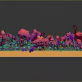 Commercial Equipment 3D Miniature Landscape Display With Colorful Trees Curved Paths And Square Base