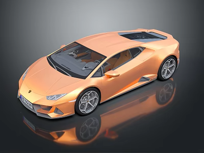 Orange Sports Car With Modern Sleek Body Aerodynamic Shape Glossy Finish And Alloy Wheels 3d model