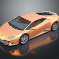 Orange Sports Car With Modern Sleek Body Aerodynamic Shape Glossy Finish And Alloy Wheels