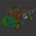 Green Mercedes-Benz Vintage Truck Model With Open Cargo Bed And Classic Design