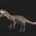 Realistic Dinosaur Model With Open Mouth Red Crest And Striped Body