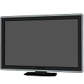 Philips Computer Monitor With Golden Frame Displaying Sunset Sea View and Black Base