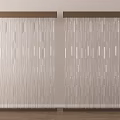 Elegant Room Divider With Slender Transparent Strips And Brown Wooden Frames 3d model