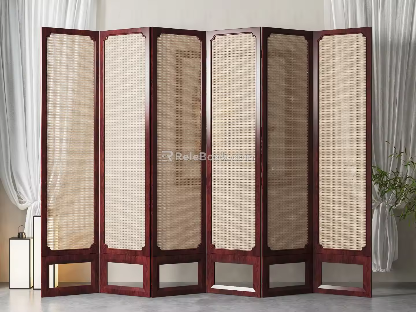 New Chinese-style screen partition 3d model
