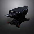 Black Metal Anvil With Sturdy Base And Red Feet Classic Design