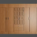 Wooden Oak Wardrobe With Cabinet Doors Glass Panels And Drawers For Bedroom Storage Interior Design