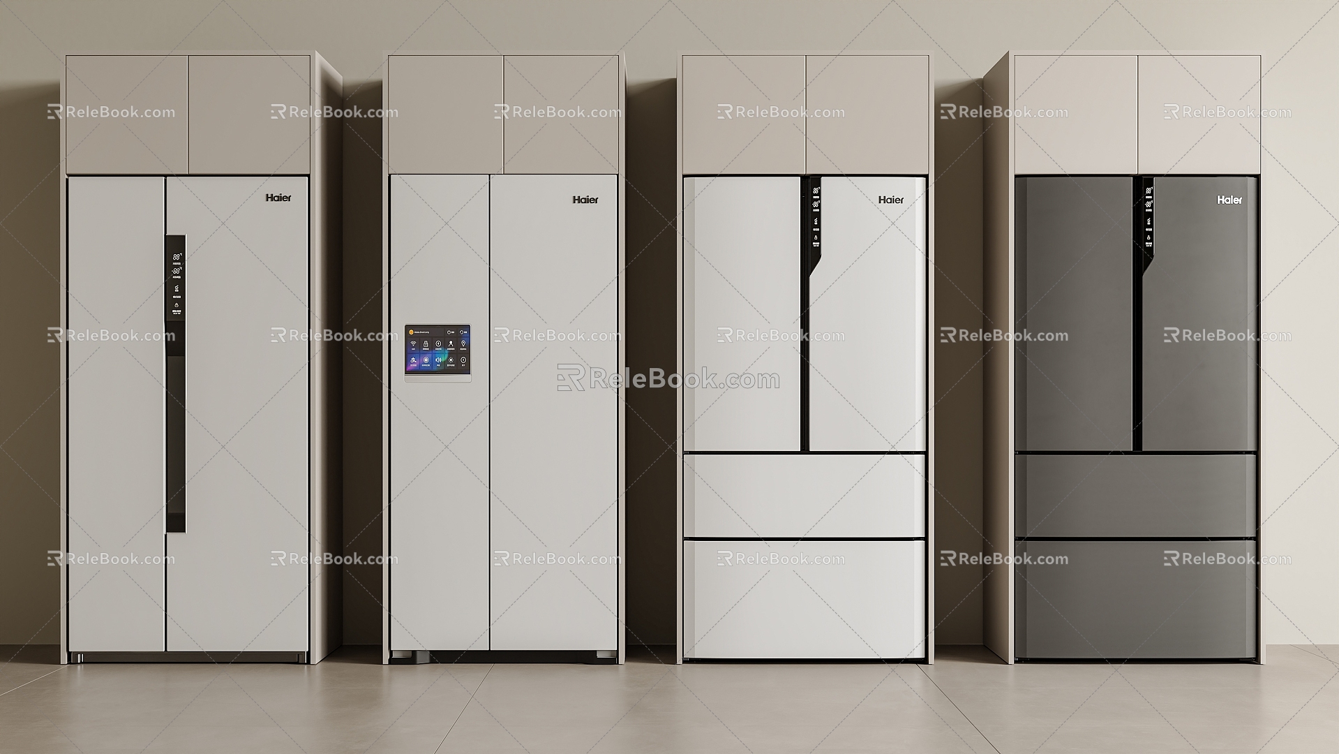 Modern Refrigerator Smart Refrigerator Double Door Refrigerator French Refrigerator Refrigerator Cabinet Refrigerator Freezer 3d model