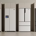 Various Modern Refrigerators In White And Gray With Multi Door Double Door And Display Screen