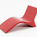 Red Modern Lounge Chair With Sleek Curved Design And Smooth Lines