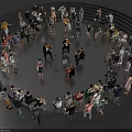 Group of People Gathered in a Circle with Musicians Playing Instruments