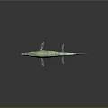Realistic Prehistoric Marine Reptile Model With Green Patterned Skin Elongated Body And Fins