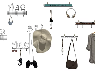 modern hook clothes hat hook 3d model