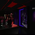 Stylish Hennessey Bar Interior With Purple Pink Lighting Sofa Seats And Bar Counter