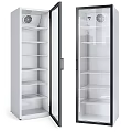 Upright Double Glass Door Refrigerator Freezer With Stainless Steel Shelves For Commercial