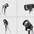 Black Spotlights With Adjustable Stands For Indoor Lighting Setup