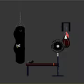 Hanging And Standing Punching Bags With Barbell Home Fitness Equipment