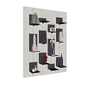 Wall-mounted bookcase accessories 3d model