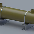 Green Cylindrical Industrial Equipment With Metal Mounting Brackets And Top Ports